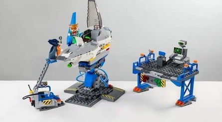 Fox et Falco et l'Arwing avec le chariot et la piste d'atterrissage
