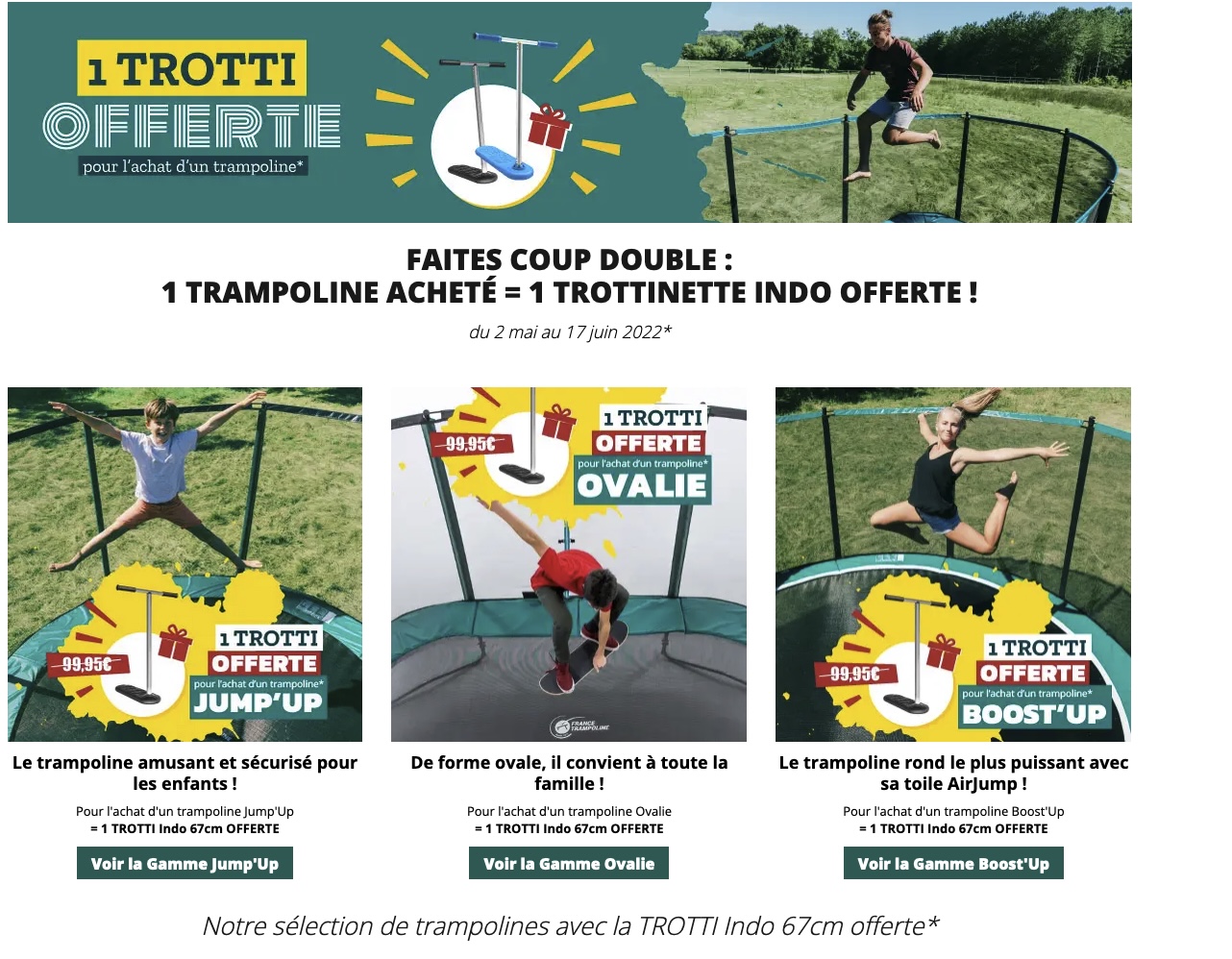 meilleur trampoline promotion