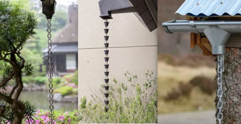 Chaîne De Pluie Décorative En Métal - 8 Parapluies - Longueur 99,1 Cm - Drainage Eau & Déco Extérieure - 5